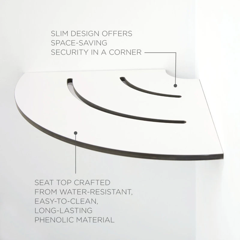 Seachrome Corporation White Corner Shower Seat With 18" Radius 6 Seachrome Corporation White Corner Shower Seat With 18" Radius - Image 4