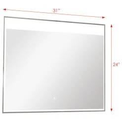 Transolid Taylor LED-Backlit Contemporary Mirror, Silver -Laural Home Shop 0ad1f73d0b7af3ea 9984 w800 h800 b1 p0