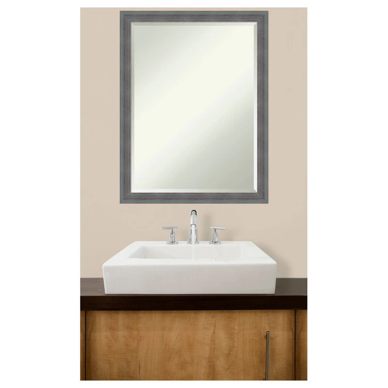Amanti Art Dixie Grey Rustic Beveled Wood Bathroom Wall Mirror - 20.25 X 26.25 In. 7 Amanti Art Dixie Grey Rustic Beveled Wood Bathroom Wall Mirror - 20.25 X 26.25 In. - Image 5