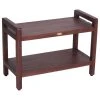 DecoTeak Classic Teak Shower Bench With LiftAid Arms, 29"x18"