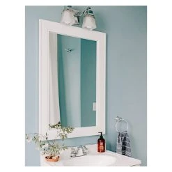 FrameMyMirror Porter White Framed Mirror, 20"x36"