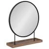 Uniek Maxfield Round Tabletop Mirror, Black, 18x22 -Laural Home Shop 0b31828100b637ff 4983 w800 h800 b1 p0