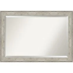 Amanti Art Crackled Metallic Beveled Bathroom Wall Mirror - 41 X 29 In.
