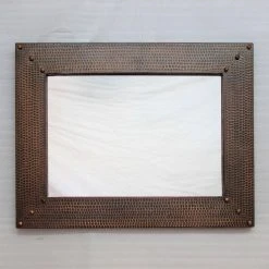 Artesanos Design Collection Hammered Copper Vanity Mirror - 27" X 21", Dark -Laural Home Shop 0bf1fe9e0744b3da 0543 w800 h800 b0 p0