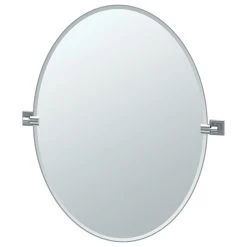 Gatco Fine Bathware Elevate 32" Frameless Oval Mirror, Matte Black