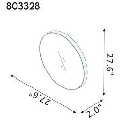 Vinnova Cascante Round Metal Wall Mirror, Brushed Black, 28" W X 28" H 17 Vinnova Cascante Round Metal Wall Mirror, Brushed Black, 28" W X 28" H -Laural Home Shop 0d411e9803bd399c 0370 w800 h800 b1 p0