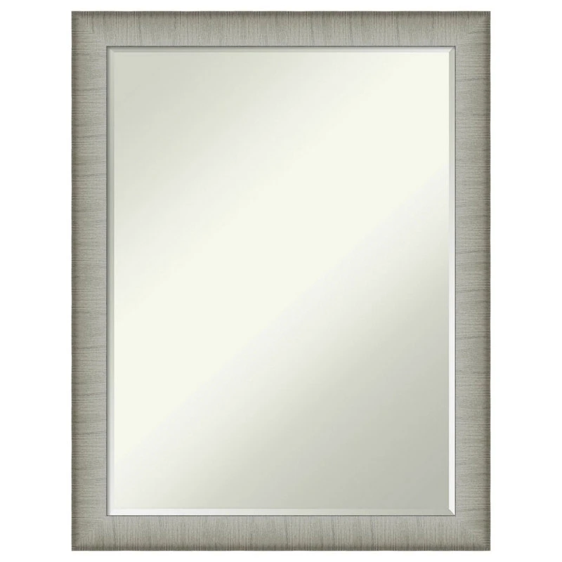 Amanti Art Elegant Brushed Pewter Narrow Petite Bevel Bathroom Wall Mirror 21 X 27 In. 3 Amanti Art Elegant Brushed Pewter Narrow Petite Bevel Bathroom Wall Mirror 21 X 27 In.