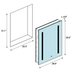 Altair Catola 24" Clear Glass Surface-Mount/Recessed LED Mirror Medicine Cabinet -Laural Home Shop 0d6135e50356478e 8112 w800 h800 b1 p0