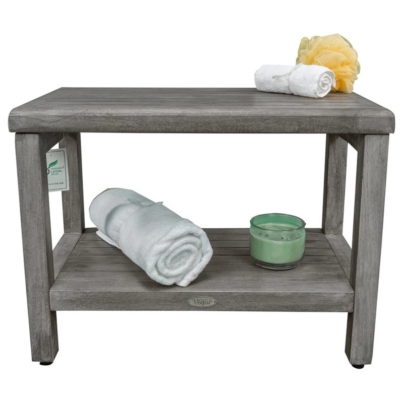 DecoTeak CoastalVogue Eleganto 24" Wide ShowerBench GR115, Gray 12 DecoTeak CoastalVogue Eleganto 24" Wide ShowerBench GR115, Gray - Image 10