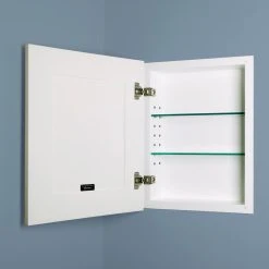 Fox Hollow Furnishings Shaker Style Recessed Medicine Cabinet, White, 14"x18" -Laural Home Shop 0db1adb80a9725c1 7907 w800 h800 b0 p0