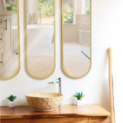 Mirrorize Canada 8"x39.75" Gold Panel Wall Mirrors, Set Of 3 -Laural Home Shop 0e81188203d57d55 3200 w800 h800 b0 p0