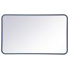 Elegant Furniture & Lighting Elegant Decor Evermore 24x40" Soft Corner Metal Rectangular Mirror In Blue