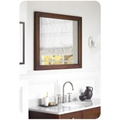 Ronbow Corp. Ronbow Transitional Solid Wood Framed Bathroom Mirror, American Walnut, 30"x35" -Laural Home Shop 0f316363094af8aa 0208 w800 h800 b0 p0