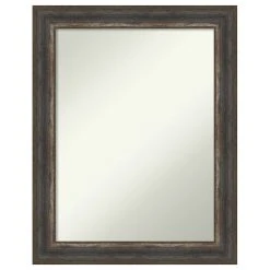 Amanti Art Alta Rustic Char Non-Beveled Bathroom Wall Mirror - 22.5 X 28.5 In.