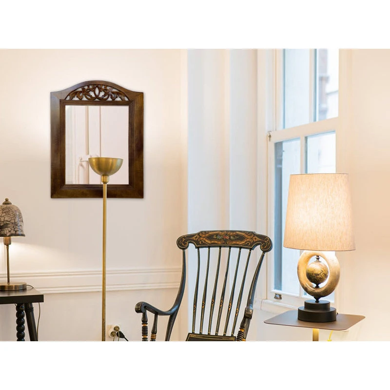 DecorShore ™ Handcrafted Solid Framed Wooden Mirror Carved And Real Wood Mirror, Arch Shape 4 DecorShore ™ Handcrafted Solid Framed Wooden Mirror Carved And Real Wood Mirror, Arch Shape - Image 2