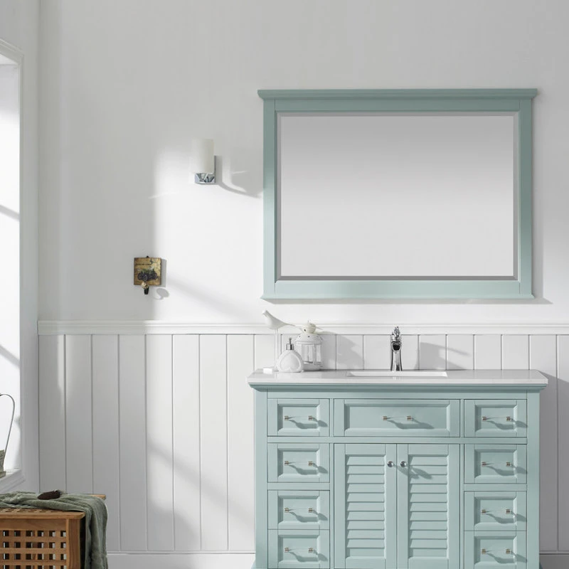 Vinnova Lorna 48" Rectangular Bathroom/Vanity Framed Wall Mirror, Finnish Green 4 Vinnova Lorna 48" Rectangular Bathroom/Vanity Framed Wall Mirror, Finnish Green - Image 2