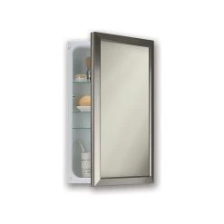 Rangaire Hampton 15 3/4" X 25 1/2" Recess Mount Satin Nickel Medicine Cabinet
