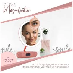 Impressions Vanity Company Melody 9-Inch Round Duotone Makeup Mirror With Bluetooth Speakers, Rose Gold -Laural Home Shop 10417fa60409dcf5 6104 w800 h800 b1 p0