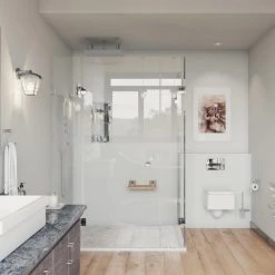 Alfi Trade Polished Chrome 16" Folding Teak Wood Shower Seat Bench -Laural Home Shop 106141e2012d3ebb 9042 w800 h800 b0 p0