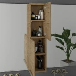 A Touch Of Design Modern 44" Medicine Cabinet With Dual Mirrors, Brown -Laural Home Shop 108118b402962f22 5418 w800 h800 b0 p0