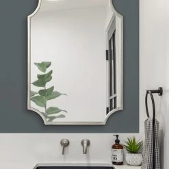 Uniek Carlow Framed Wall Mirror, Silver 20x30 17 Uniek Carlow Framed Wall Mirror, Silver 20x30 -Laural Home Shop 11012e2c01b121b5 6170 w800 h800 b0 p0