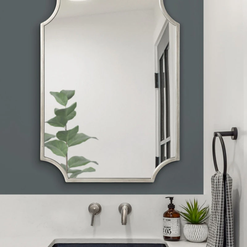 Uniek Carlow Framed Wall Mirror, Silver 20x30 9 Uniek Carlow Framed Wall Mirror, Silver 20x30 - Image 7