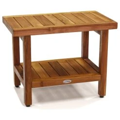 AquaTeak The Original 24" Spa™ Teak Shower Bench With Shelf