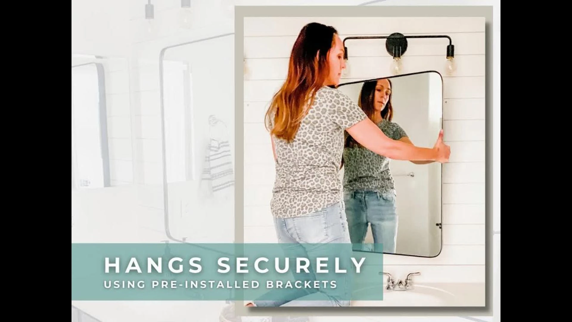 FrameMyMirror Highland Framed Rounded Rectangle Mirror, Nickel 4 FrameMyMirror Highland Framed Rounded Rectangle Mirror, Nickel - Image 2