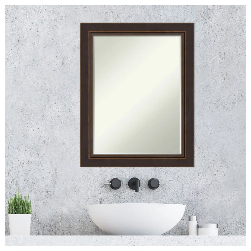 Amanti Art Lara Bronze Petite Bevel Wood Bathroom Wall Mirror 22.5 X 28.5 In. 9 Amanti Art Lara Bronze Petite Bevel Wood Bathroom Wall Mirror 22.5 X 28.5 In. - Image 7