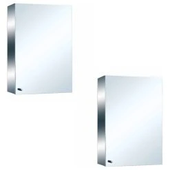 Renovators Supply Manufacturing 22" Stainless Steel Medicine Cabinet Mirror Wall Mount Set Of 2