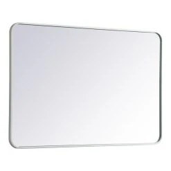 Elegant Furniture & Lighting Ellis Soft Corner Metal Rectangular Mirror, White, 28"x42" -Laural Home Shop 1331ce4f00958dce 0490 w800 h800 b1 p0