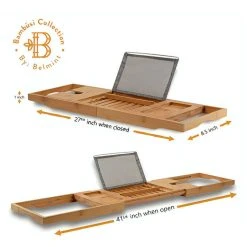 Bambusi By Belmint 100% Bamboo Bathtub Caddy With Extendable Sides 9 Bambusi By Belmint 100% Bamboo Bathtub Caddy With Extendable Sides -Laural Home Shop 13a1e62d0b29a2d5 4438 w800 h800 b1 p0