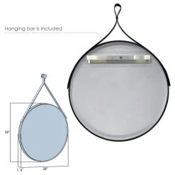 Altair Epoca 28" Circle Bathroom/Vanity Aluminum Framed Wall Mirror, Matt Black 18 Altair Epoca 28" Circle Bathroom/Vanity Aluminum Framed Wall Mirror, Matt Black -Laural Home Shop 140127fe028856d0 4628 w800 h800 b1 p0