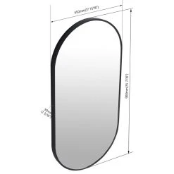 BNK Black Oval Wall-Mirror With Metal Frame,Hangs Vertical Or Horizontal -Laural Home Shop 14017d0f02513e3d 6880 w800 h800 b1 p0