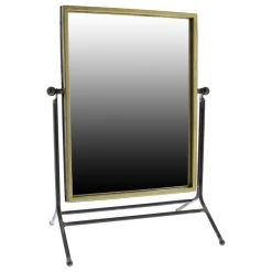 HomeRoots Rustic Goldtone Rectangular Vanity Mirror -Laural Home Shop 14117beb00a40c75 1828 w800 h800 b1 p0