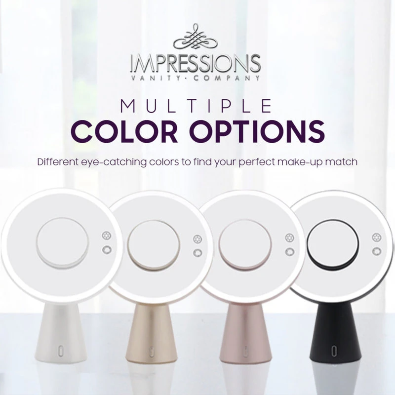 Impressions Vanity Company Luna Makeup Mirror And Night Lamp With Bluetooth Speakers, Rose Gold 5 Impressions Vanity Company Luna Makeup Mirror And Night Lamp With Bluetooth Speakers, Rose Gold - Image 3