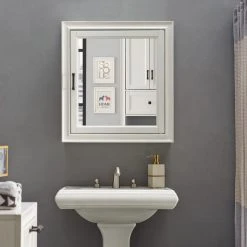 Crosley Tara Bath Mirror Cabinet, White -Laural Home Shop 1441481d0bedd9a0 5476 w800 h800 b0 p0