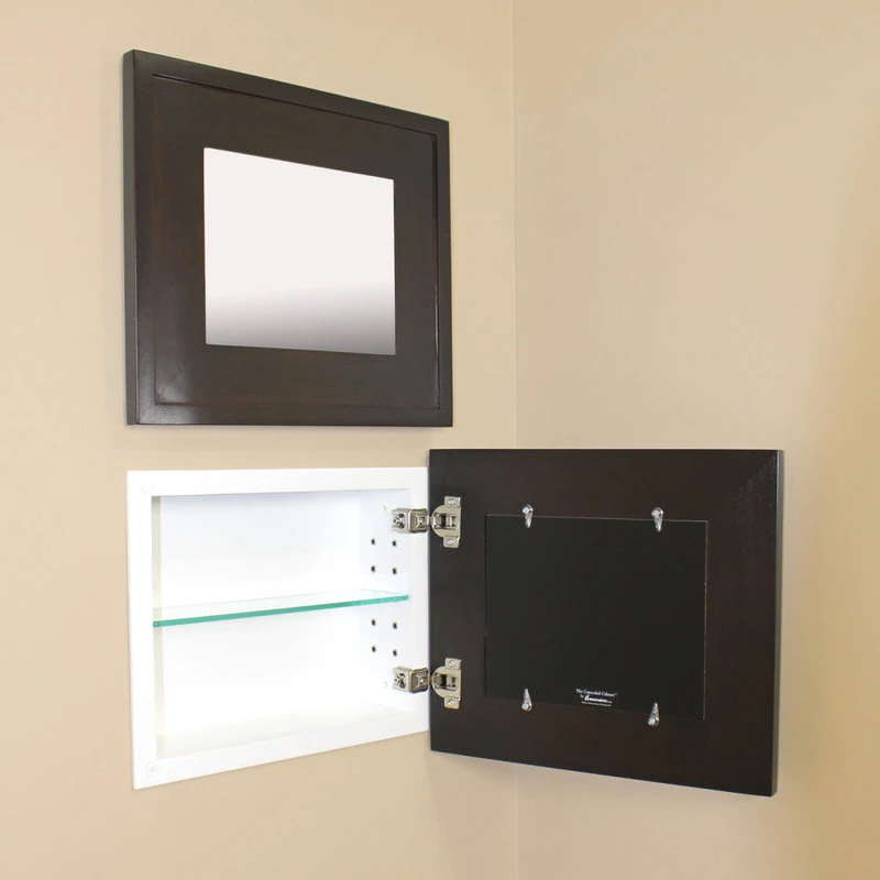 Fox Hollow Furnishings 14x11 Landscape Mirrored Medicine Cabinet, Coffee Bean 4 Fox Hollow Furnishings 14x11 Landscape Mirrored Medicine Cabinet, Coffee Bean - Image 2