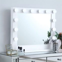 Elegant Furniture & Lighting Elegant Decor Brenda 26" X 32" Plug In LED Vanity Mirror In White 11 Elegant Furniture & Lighting Elegant Decor Brenda 26" X 32" Plug In LED Vanity Mirror In White -Laural Home Shop 15f1911901e10428 3825 w800 h800 b0 p0