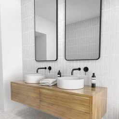 Glass Warehouse 22" W X 48" H Radius Corner Stainless Steel Framed Mirror, Black -Laural Home Shop 165168a600918890 6184 w800 h800 b0 p0