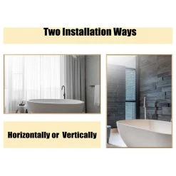 LEDEL Rectangle Framed Bathroom Vanity Mirror Accent Wall Mirror, Gold, 40"wx24"h -Laural Home Shop 1691e74903318d6e 3649 w800 h800 b1 p0