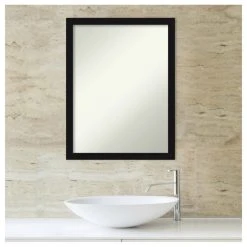 Amanti Art Avon Black Narrow Non-Beveled Bathroom Wall Mirror - 20 X 26 In. -Laural Home Shop 1751c41d02bddc9d 6144 w800 h800 b1 p0