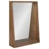Uniek Hutton Wood Framed Wall Mirror With Shelf, Rustic Brown 18x24 -Laural Home Shop 185113830fb40f18 8137 w800 h800 b1 p0
