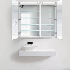 Krugg Reflections USA 42x42 Recessed Or Surface Mount Medicine Cabinet 8 Shelves, LED, Right -Laural Home Shop 18617862014e1f74 4344 w800 h800 b0 p0