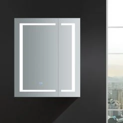 Fresca Spazio Bathroom Medicine Cabinet With LED Lighting And Defogger, 30"x36" -Laural Home Shop 18b105460f08f612 1157 w800 h800 b0 p0