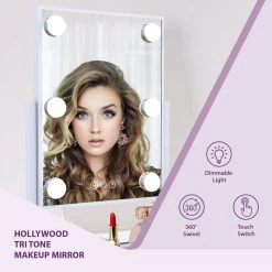 Impressions Vanity Company Hollywood Tri-Tone LED Makeup Mirror, White -Laural Home Shop 1971b79f0409d967 5569 w800 h800 b0 p0