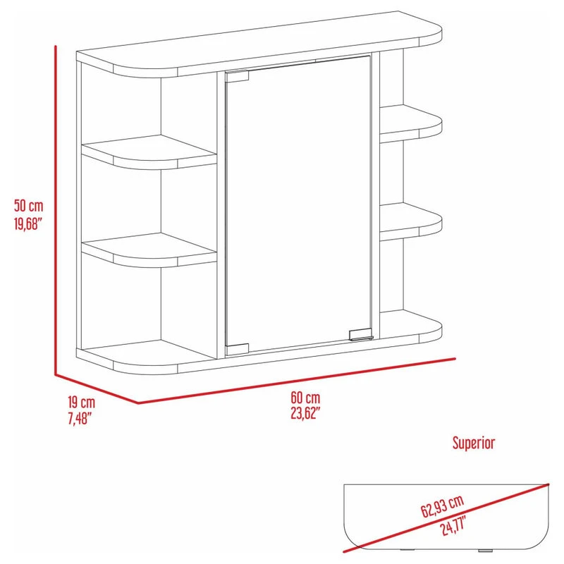 FM FURNITURE Valdez Medicine Cabinet, Light Gray 10 FM FURNITURE Valdez Medicine Cabinet, Light Gray - Image 8