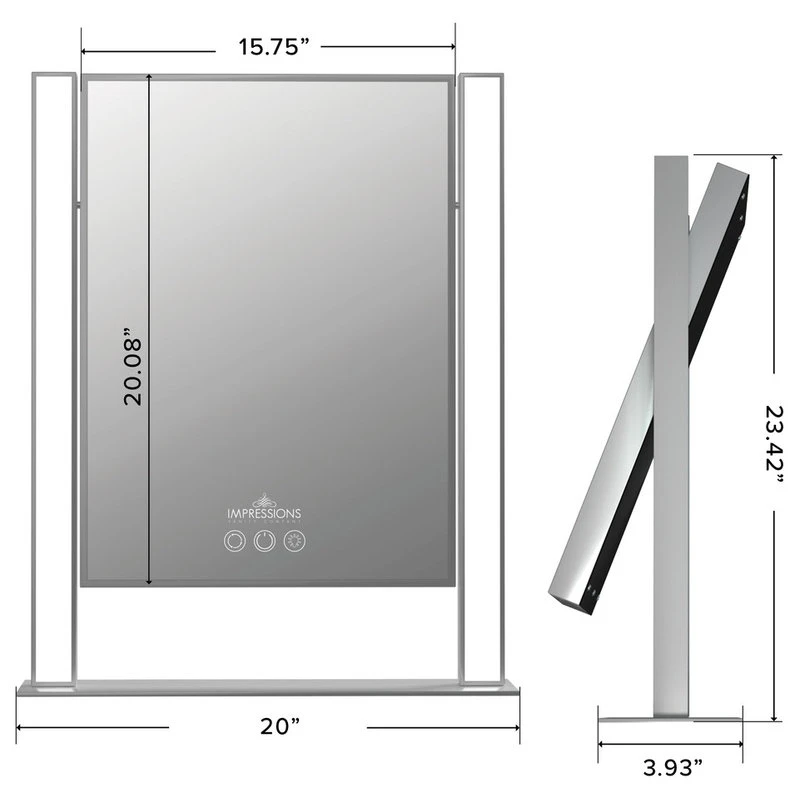 Impressions Vanity Company Nouveau XL Tri-Tone Led Makeup Mirror, Silver 5 Impressions Vanity Company Nouveau XL Tri-Tone Led Makeup Mirror, Silver - Image 3