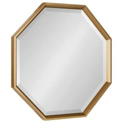 Uniek Calter Framed Octagon Wall Mirror, Gold, 24x24