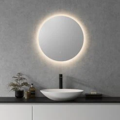 Altair Dimora Round Frameless Modern Bathroom/Vanity LED Lighted Wall Mirror, 24" 17 Altair Dimora Round Frameless Modern Bathroom/Vanity LED Lighted Wall Mirror, 24" -Laural Home Shop 1b914cd402860f31 8109 w800 h800 b0 p0